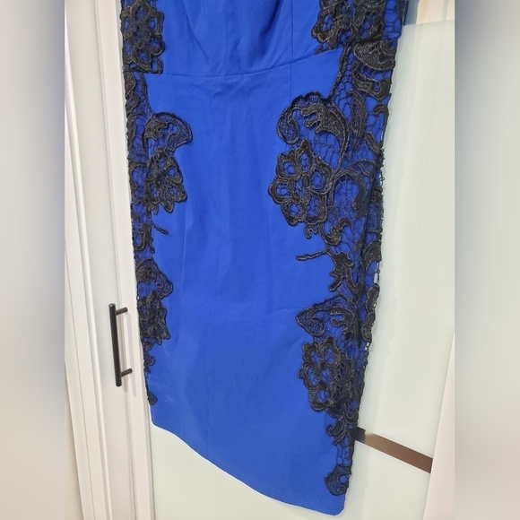 Torrid Royal Blue and Black lace bodycon dress - Picture 7 of 12